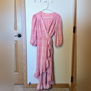 Francesca's Large Pink Wrap Dress